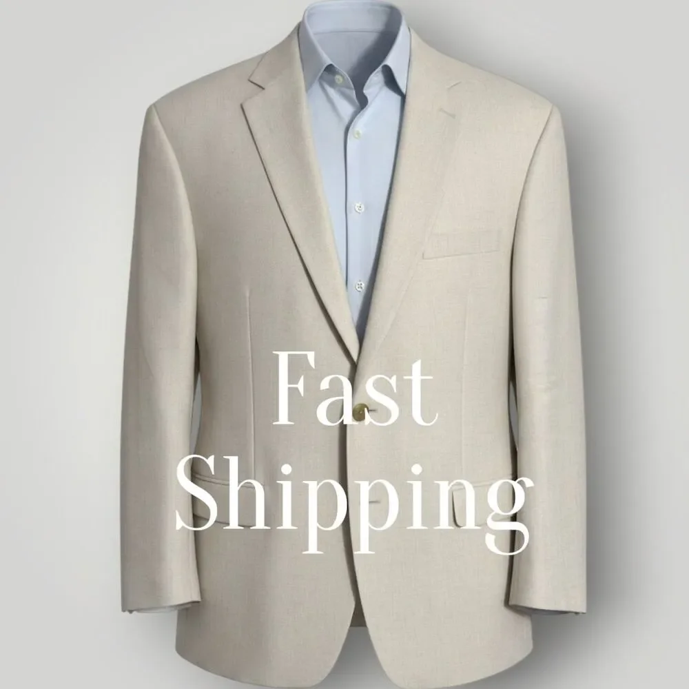RALPH LAUREN Regular fit Mens Blazer Sport Coat Suit Jacket Cream/Tan 43R